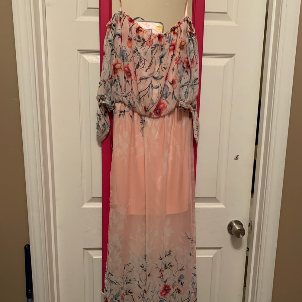 City Studio Off the Shoulder Maxi Dress